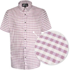 Uptheir Malpas Short Sleeve Checked Shirt - Lilac